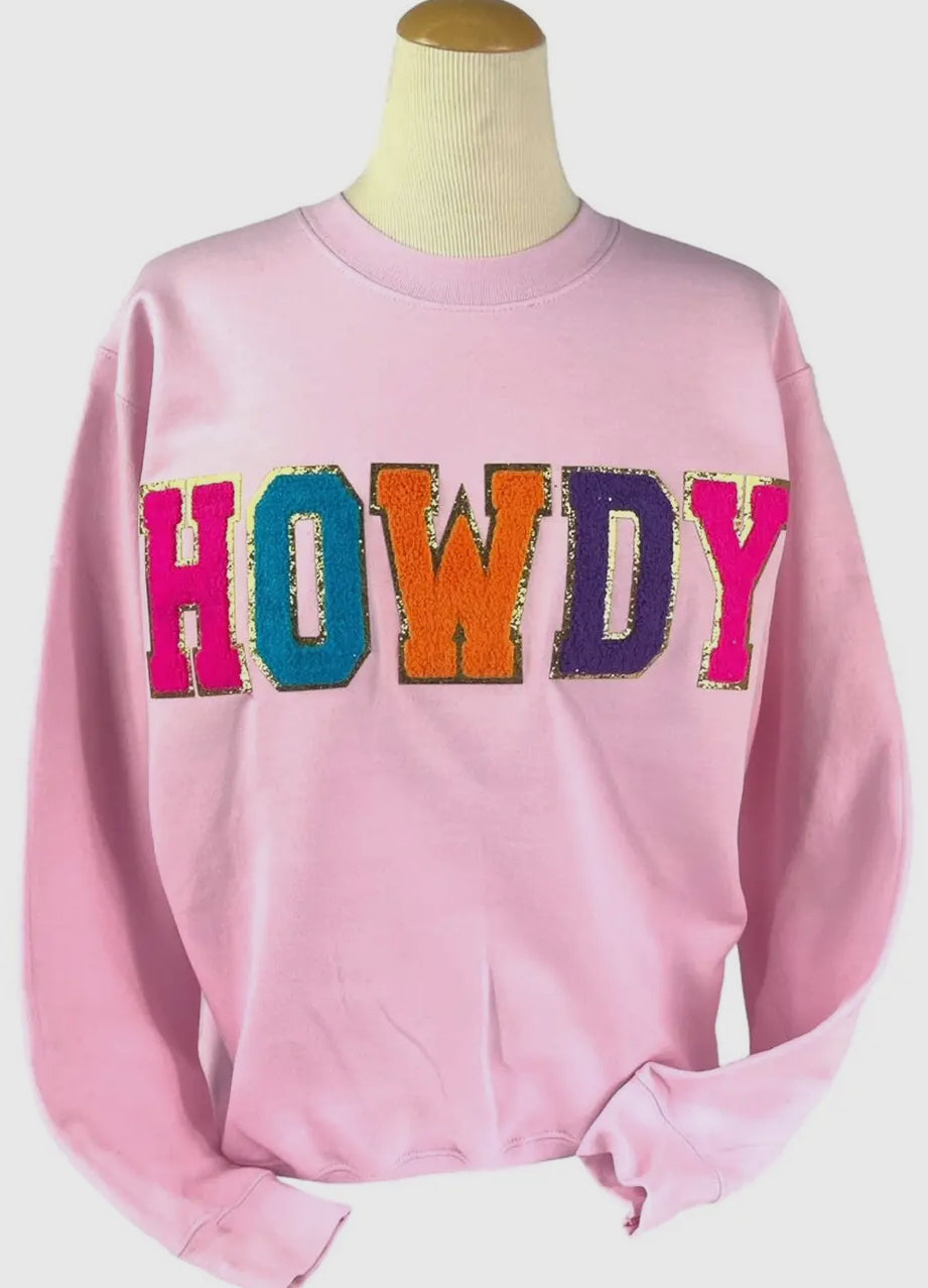 Howdy Light Pink Sweatshirt