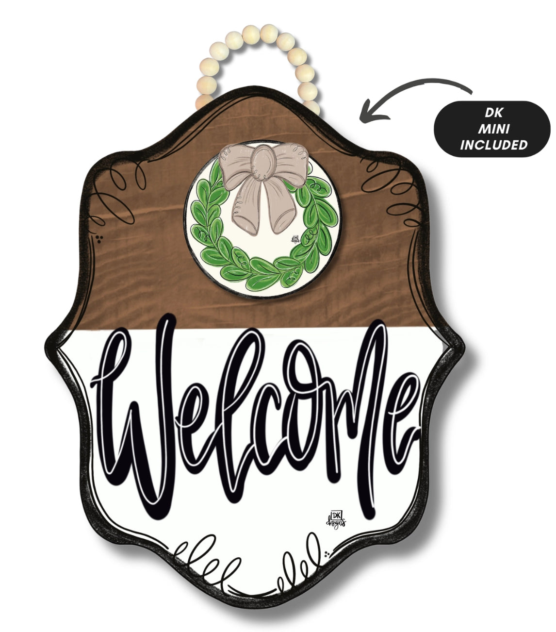 Stained Bloom "Welcome" Hanger + Mini