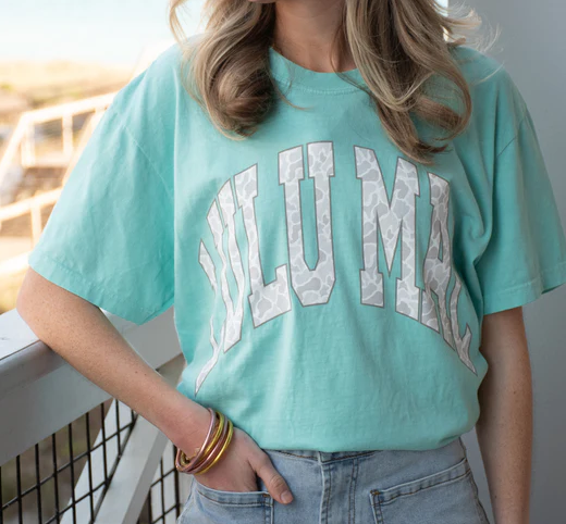 Aqua Camo Logo- Lulu Mac Tee