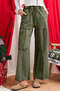 Boho Vineyard Green Mineral Wash Wide Leg Pants