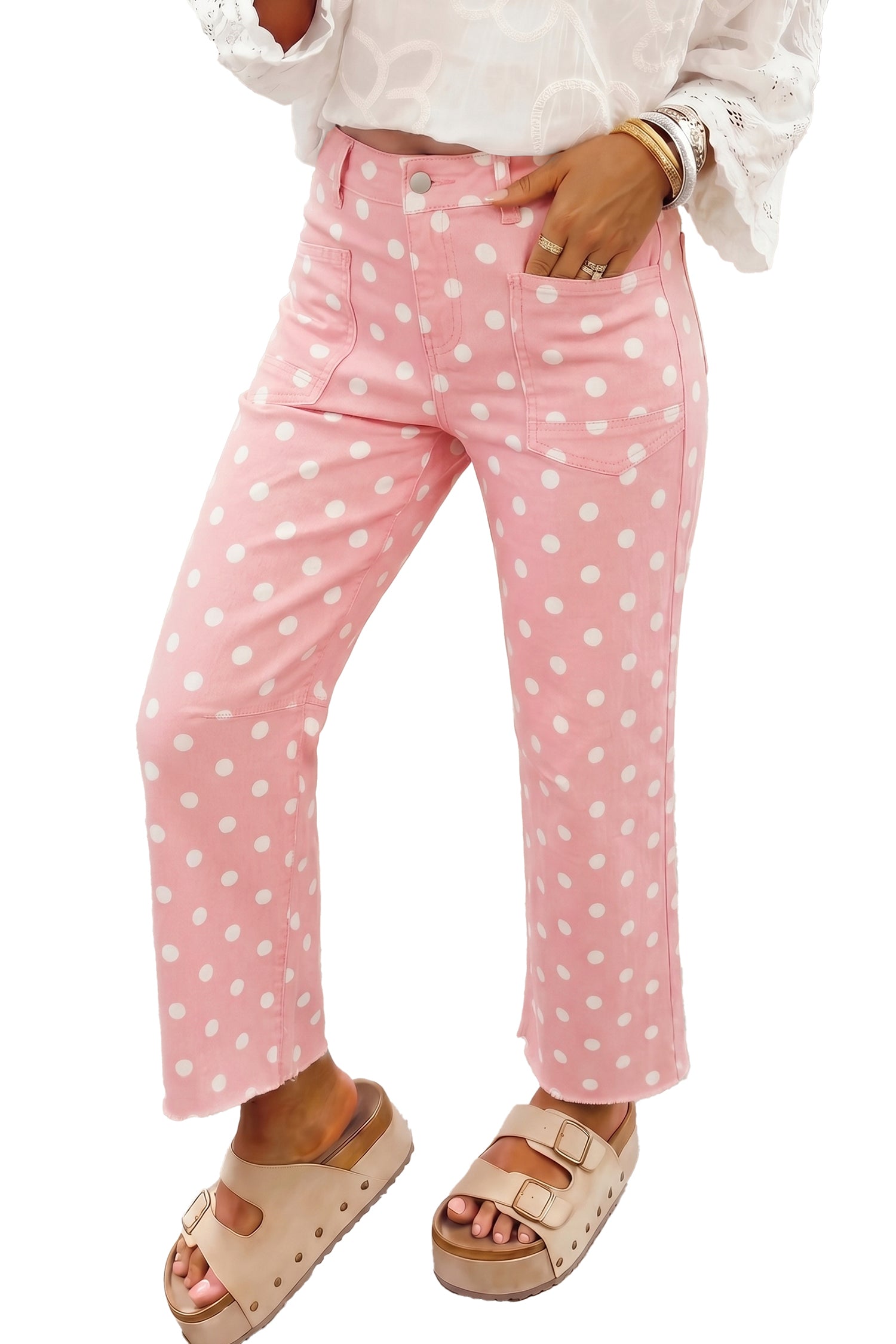 "Pretty In Polka Dot's" Casual Slim Fit Jeans