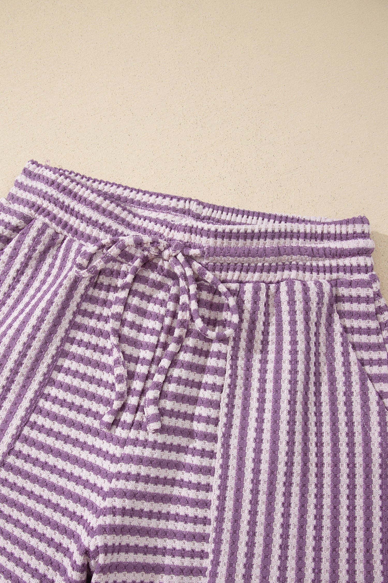 “Seeing Stripes” Textured Knit Short Set