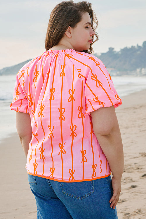 "Brillant In Bows" Plus Size Top