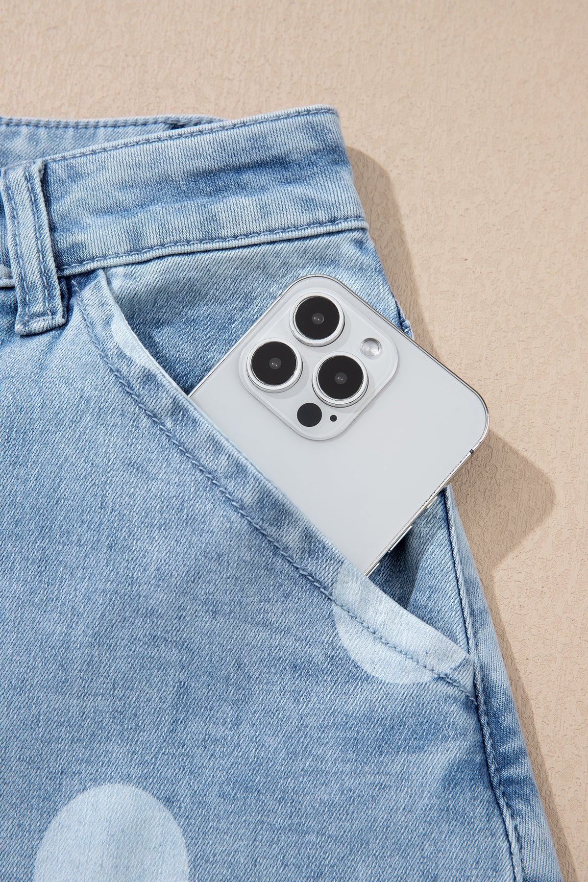 "Blue or Khaki" In Polka Dot Jeans