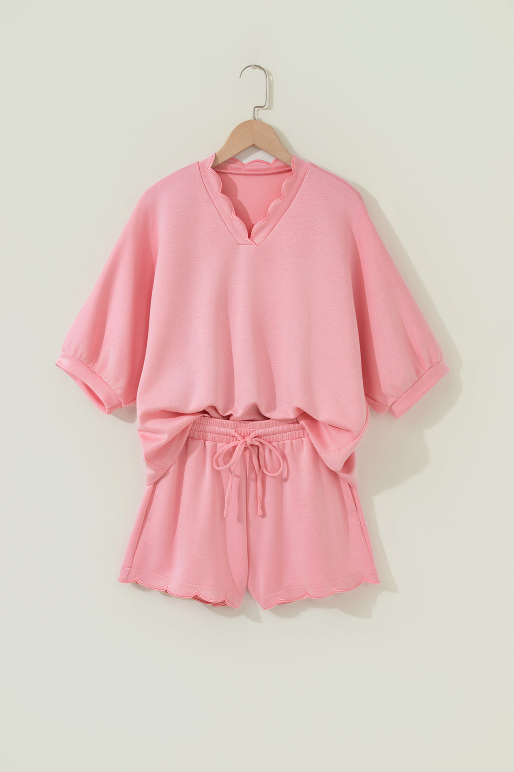 “Pose In Pink” Scalloped Short Set