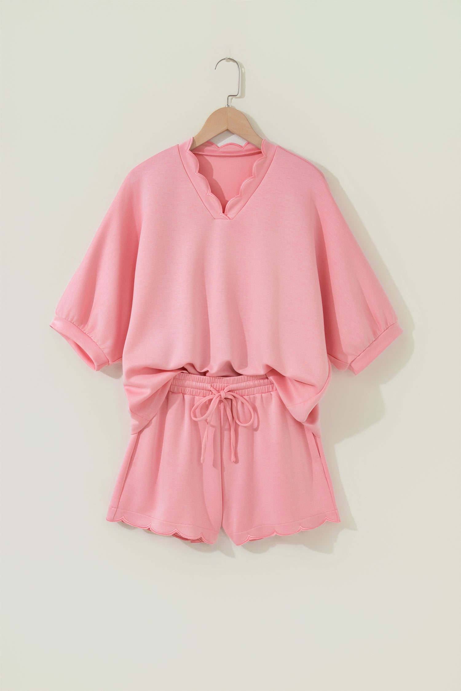 “Pose In Pink” Scalloped Short Set
