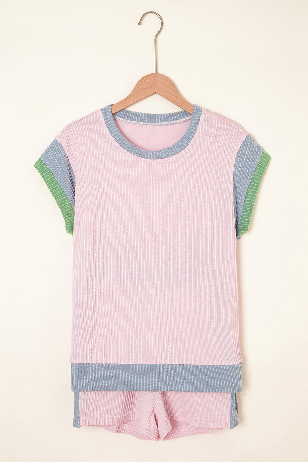 Colorblock Corded Top and Shorts Set