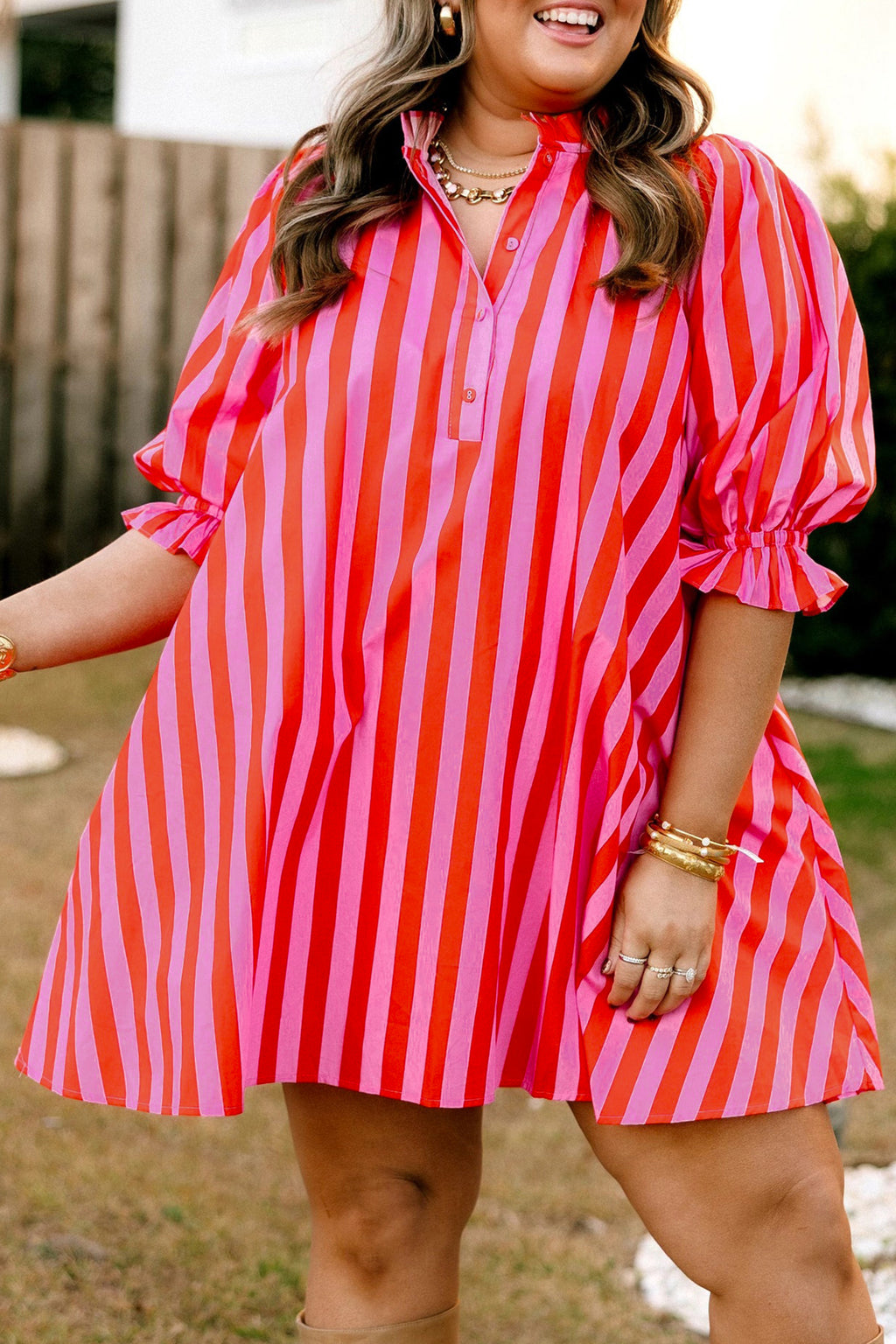 "Sexy In Stripes" Plus Size Dress