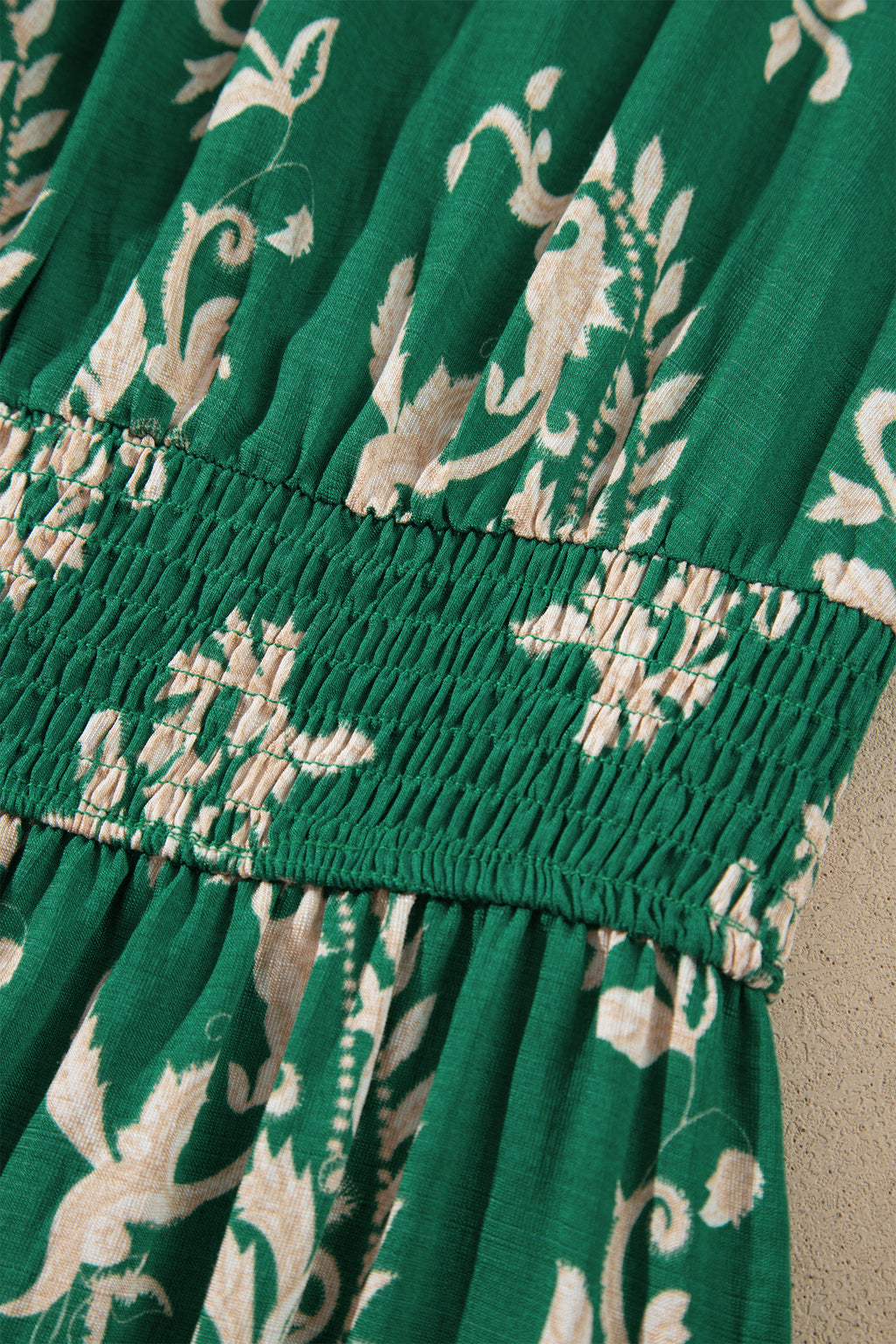 Green Floral Print Plus Size Dress