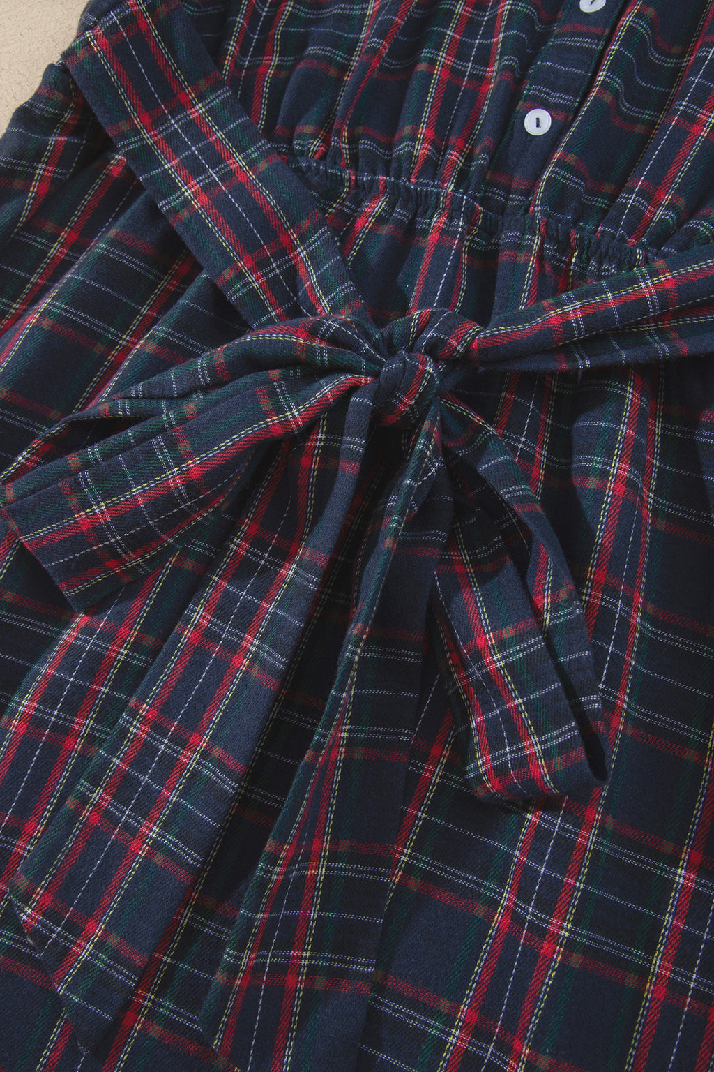 Black Plaid V Neck Belted Plus Size Dress