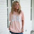 Lulu Mac Tee-Peachy & Camo Logo