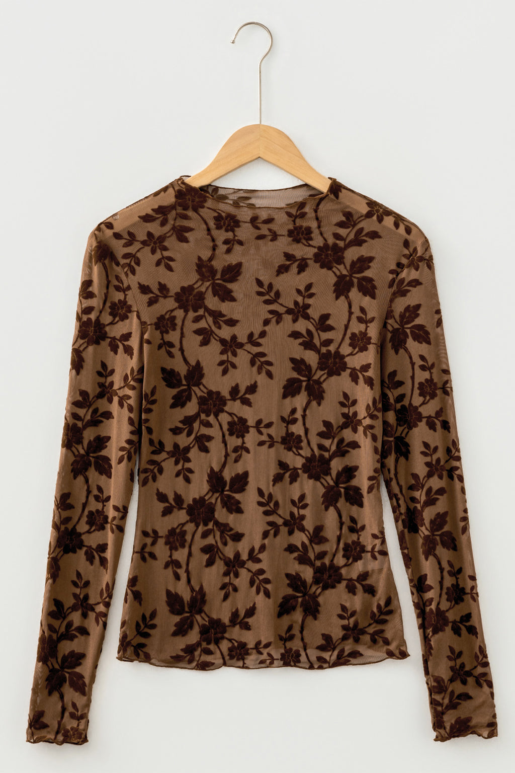 "Fall Into Floral" Mesh Long Sleeve Top