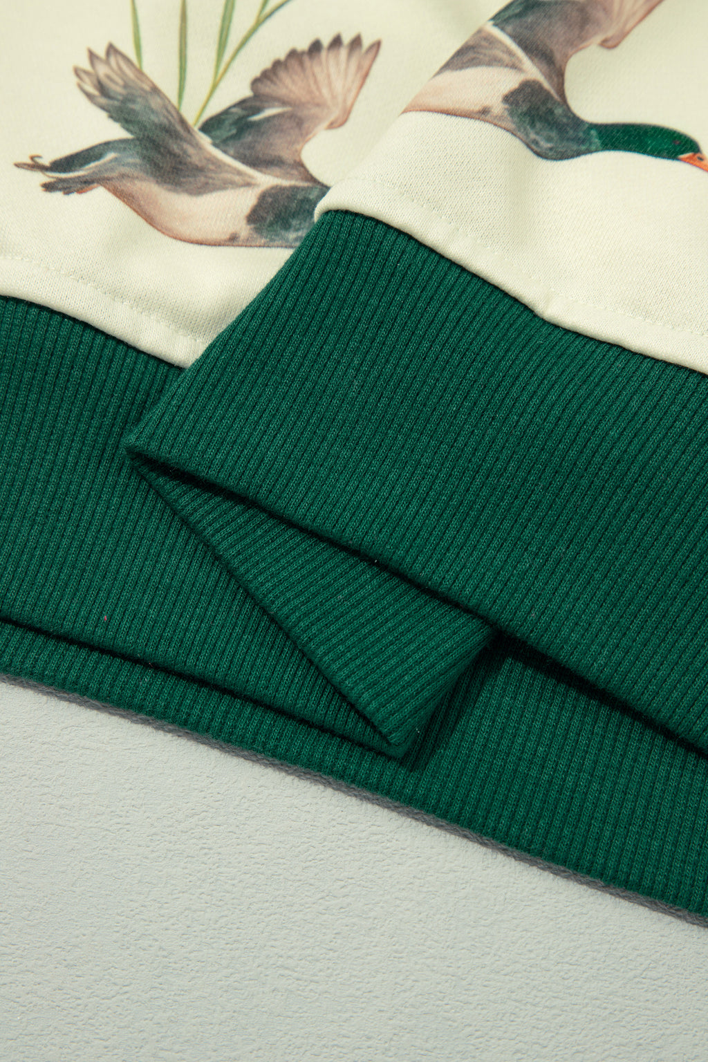 "Pretty Mallard" Patchwork High Neck Pullover