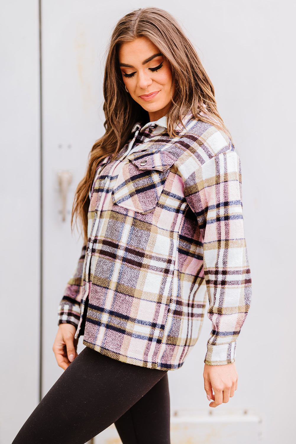 "Go for Geometric" Plaid Shacket