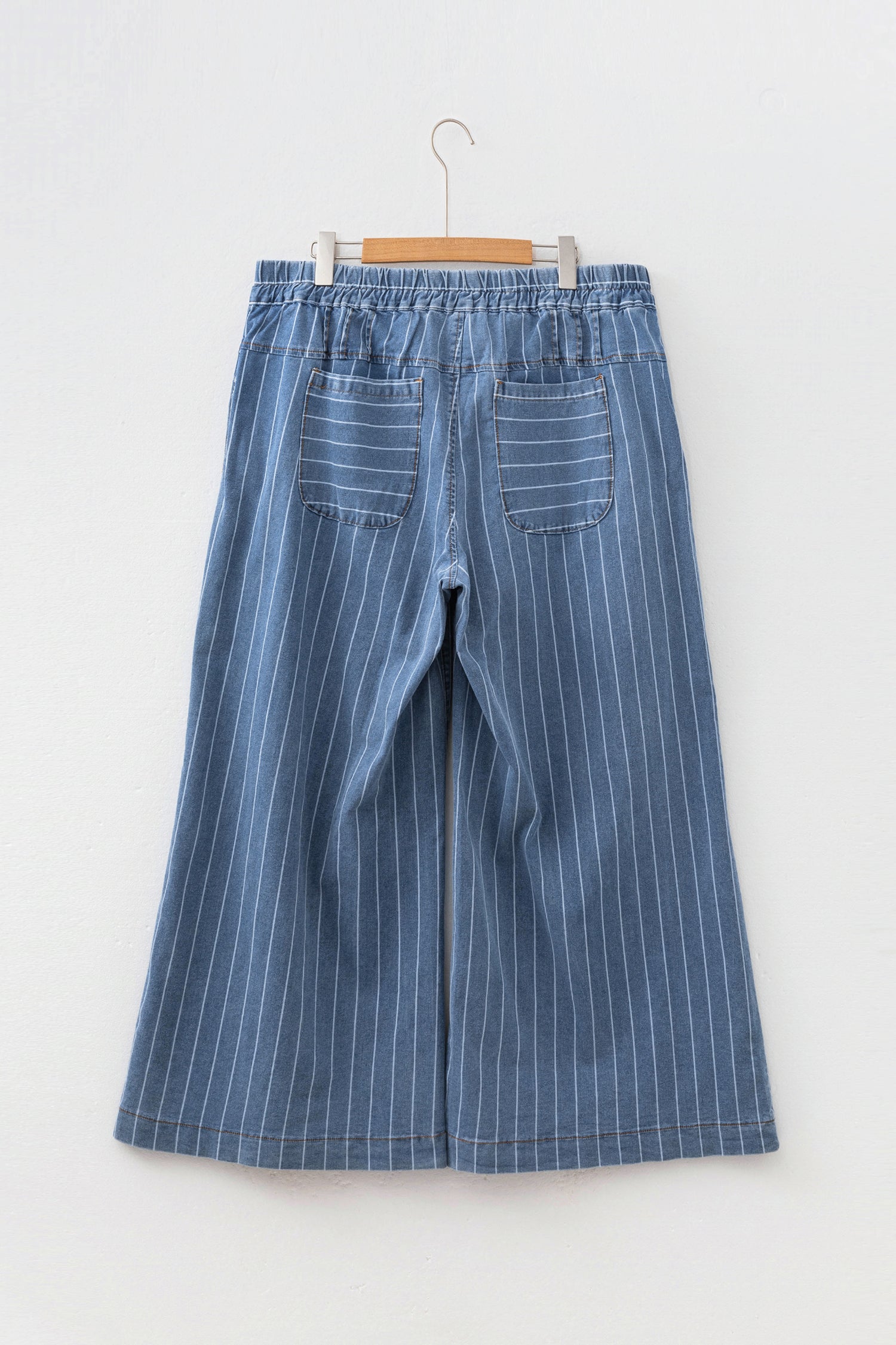 "Sleek In Stripes" Plus Size Wide Leg Jeans