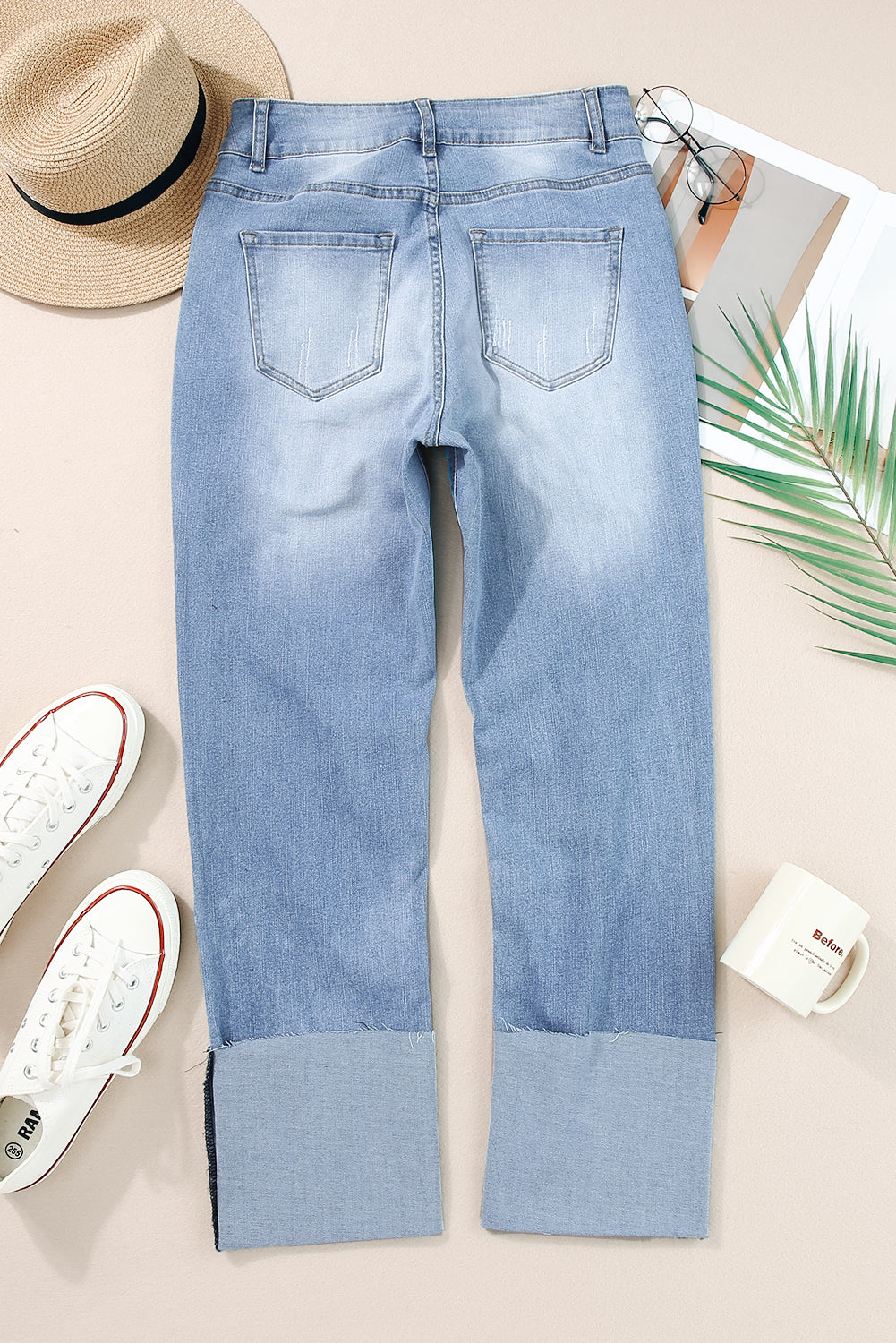 "Cuff Me Up" Distressed Jeans
