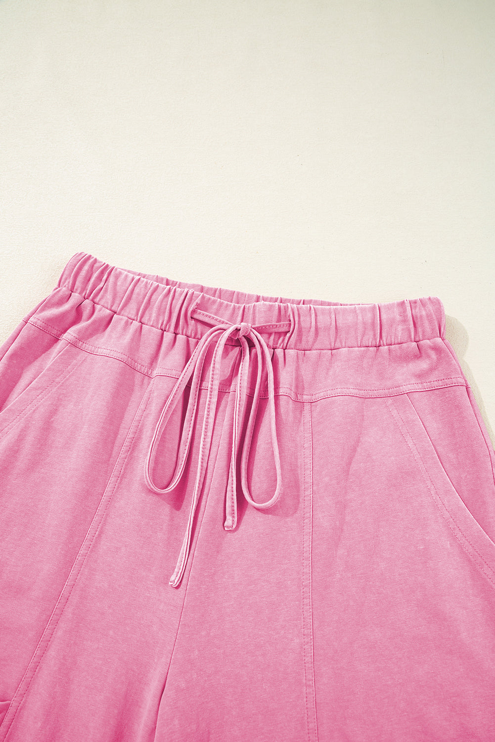"Boho Bonbon" Mineral Wash Cotton Wide Leg Pants