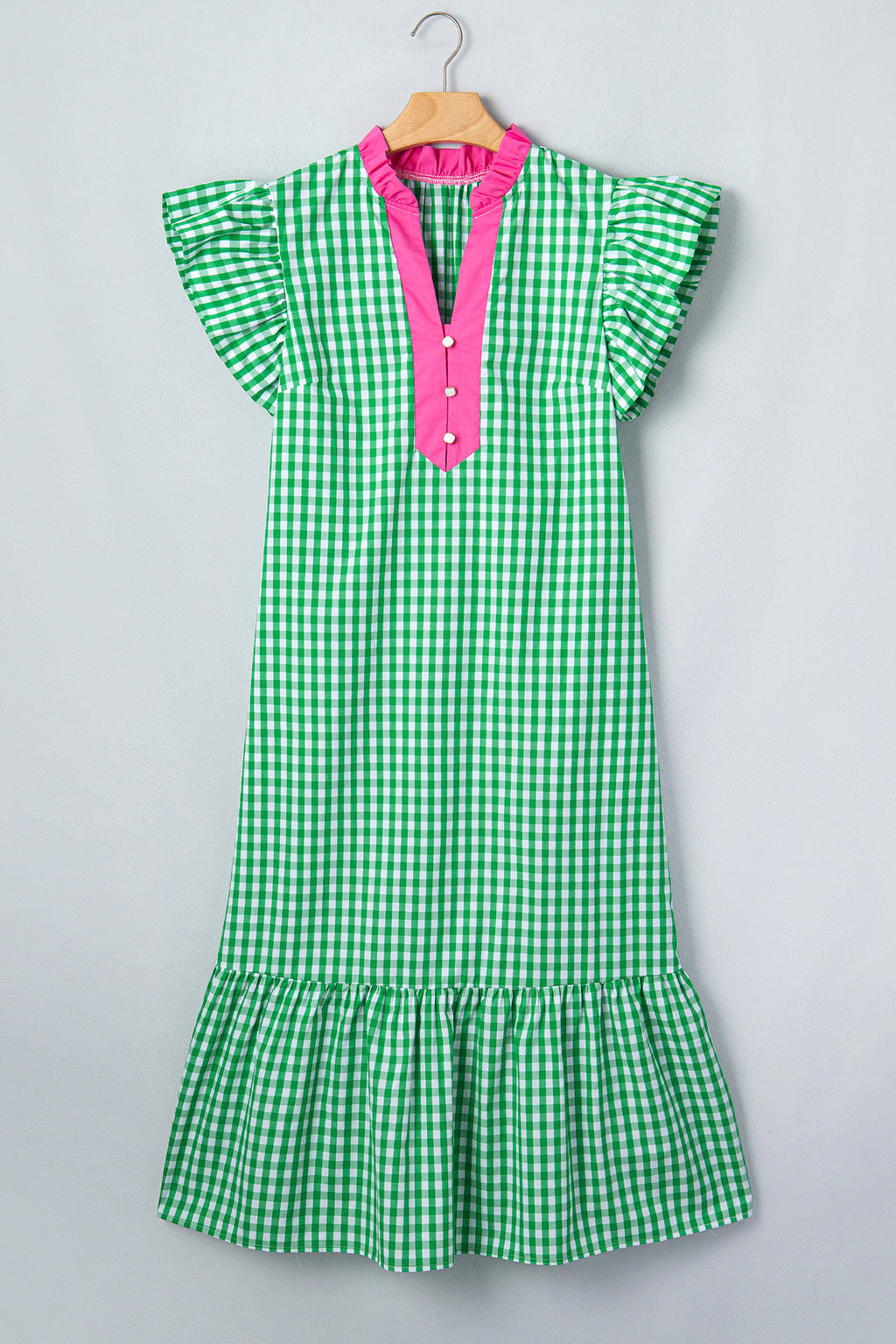 "Graceful In Green" Gingham Dress