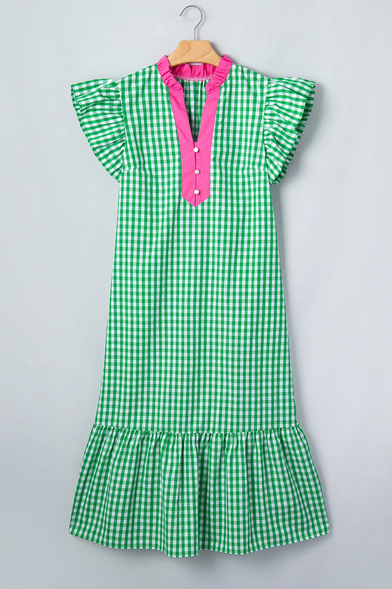 "Graceful In Green" Gingham Dress