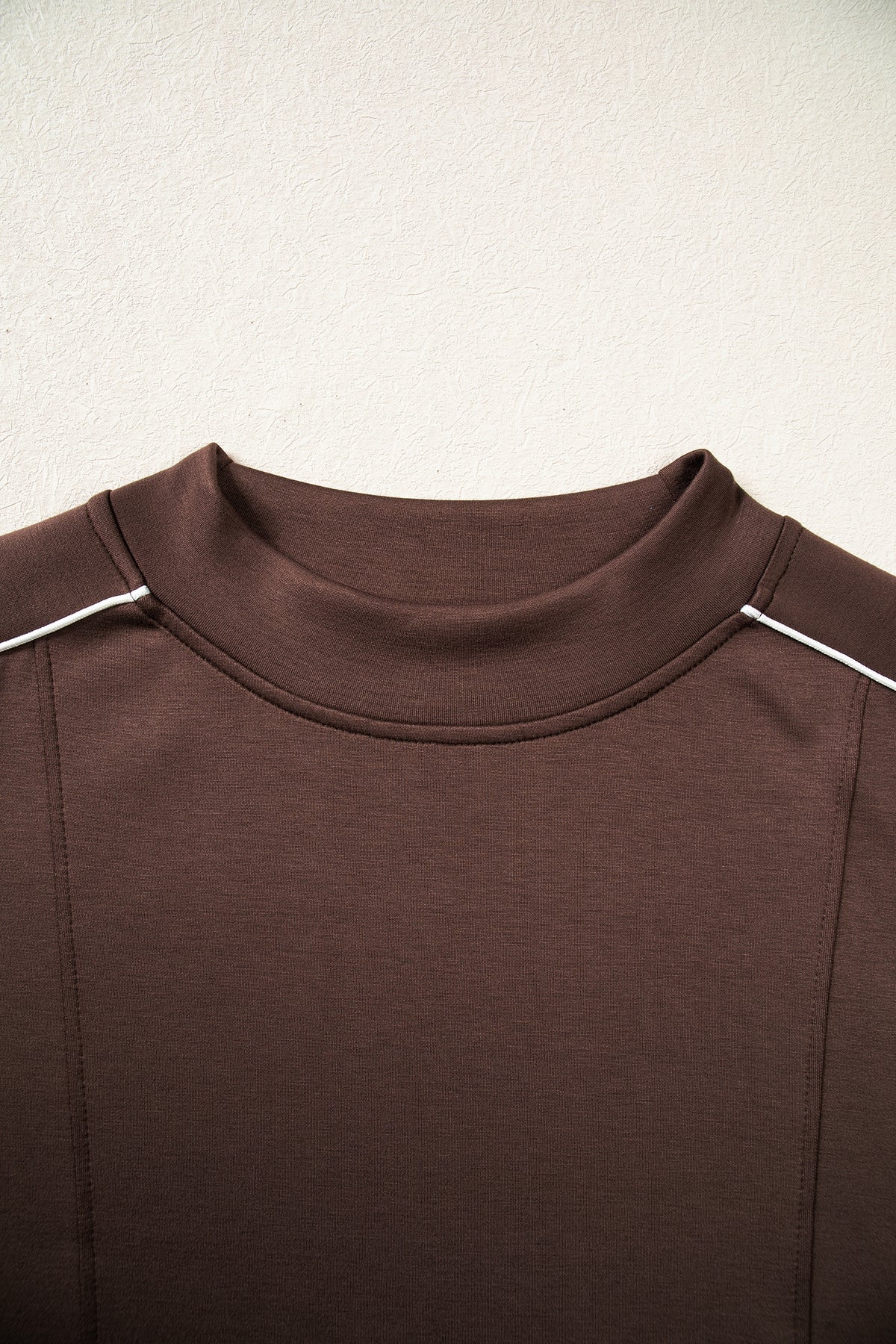 Coffee Mock Neck Pullover & Pant Set