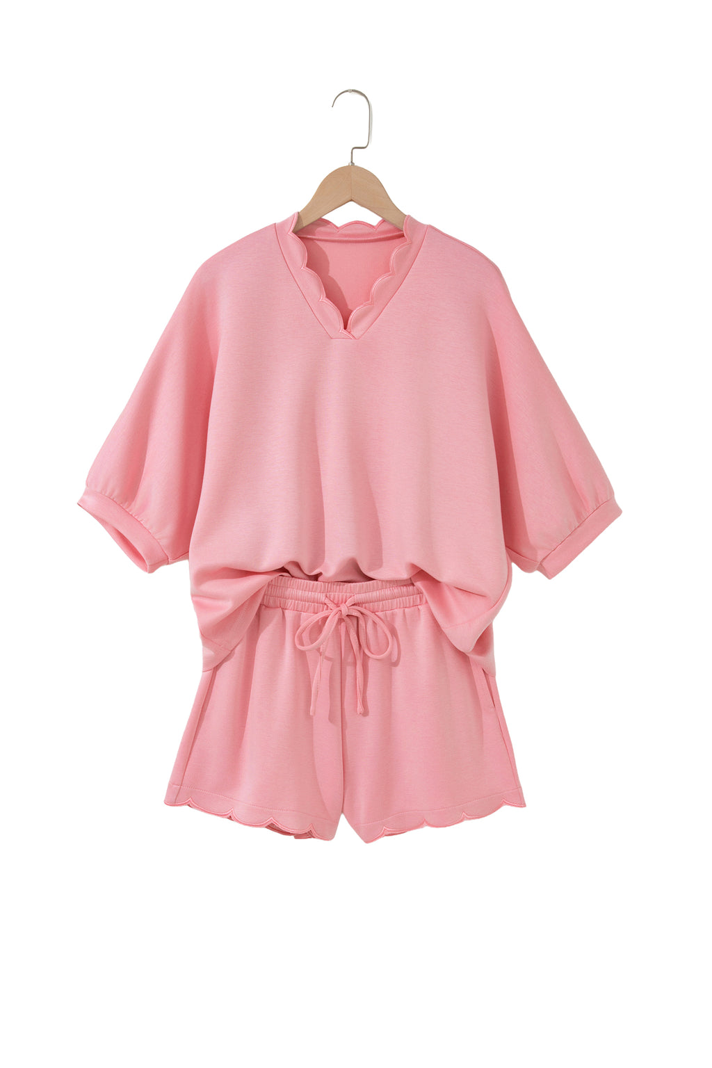 “Pose In Pink” Scalloped Short Set