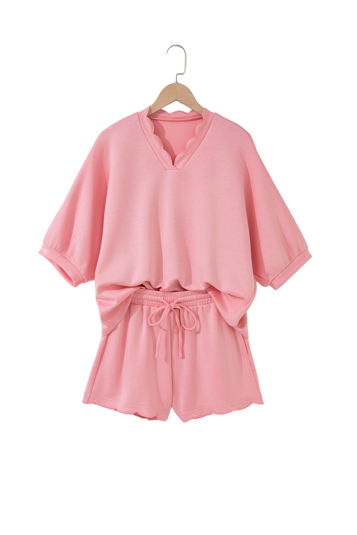 “Pose In Pink” Scalloped Short Set
