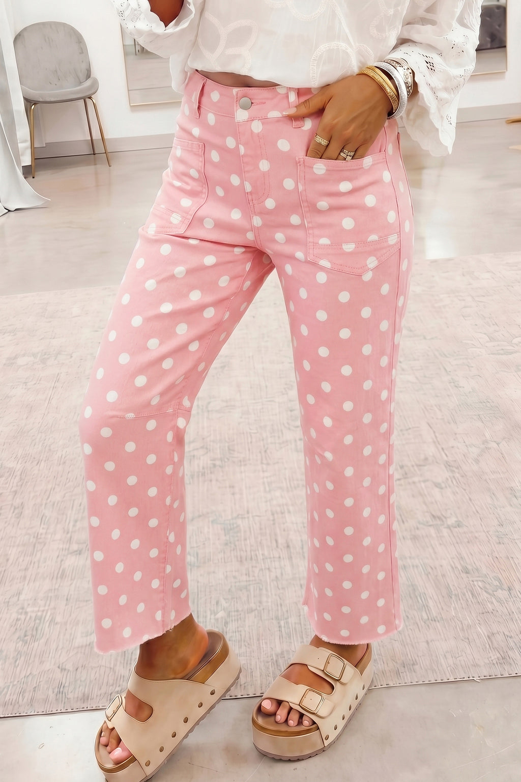 "Pretty In Polka Dot's" Casual Slim Fit Jeans