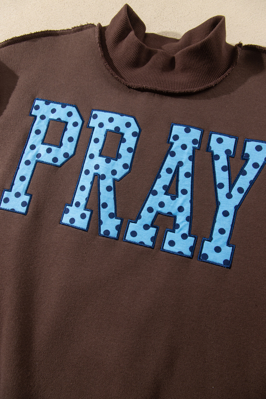 "PRAY in Polka Dot" Embroidered Sweatshirt