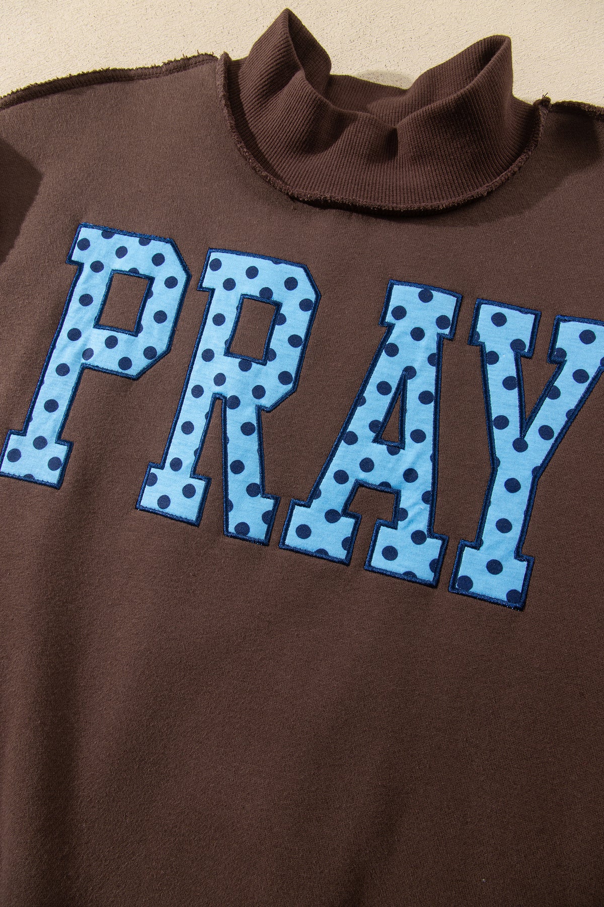 "PRAY in Polka Dot" Embroidered Sweatshirt
