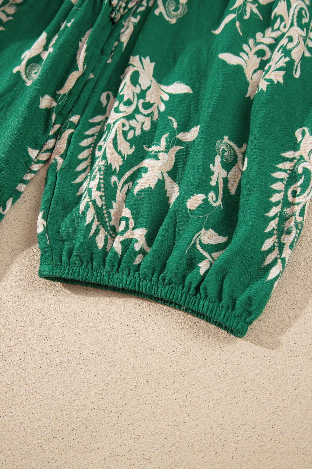 Green Floral Print Plus Size Dress
