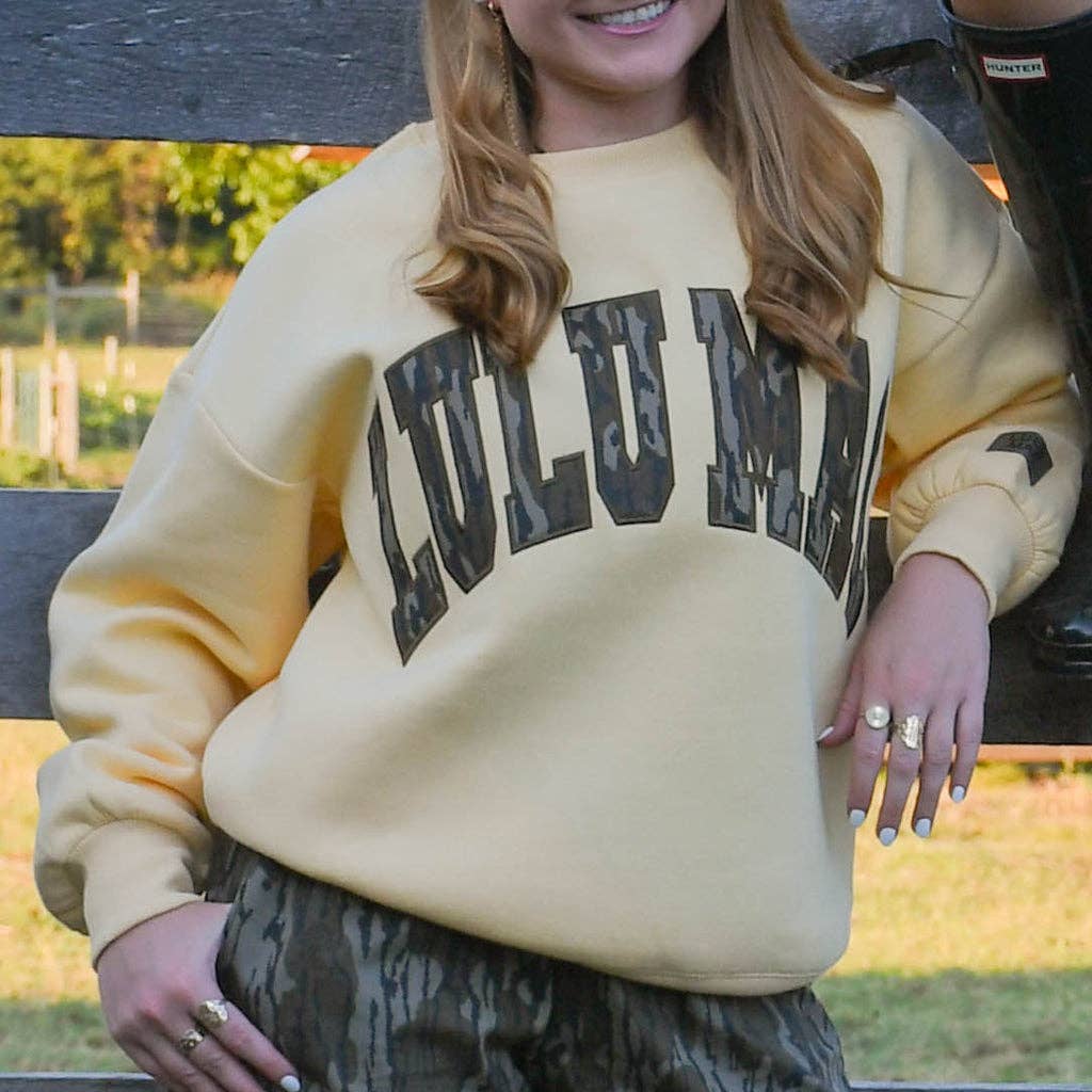 Lulu Mac Butter & Camo Stitch Logo Sweatshirt