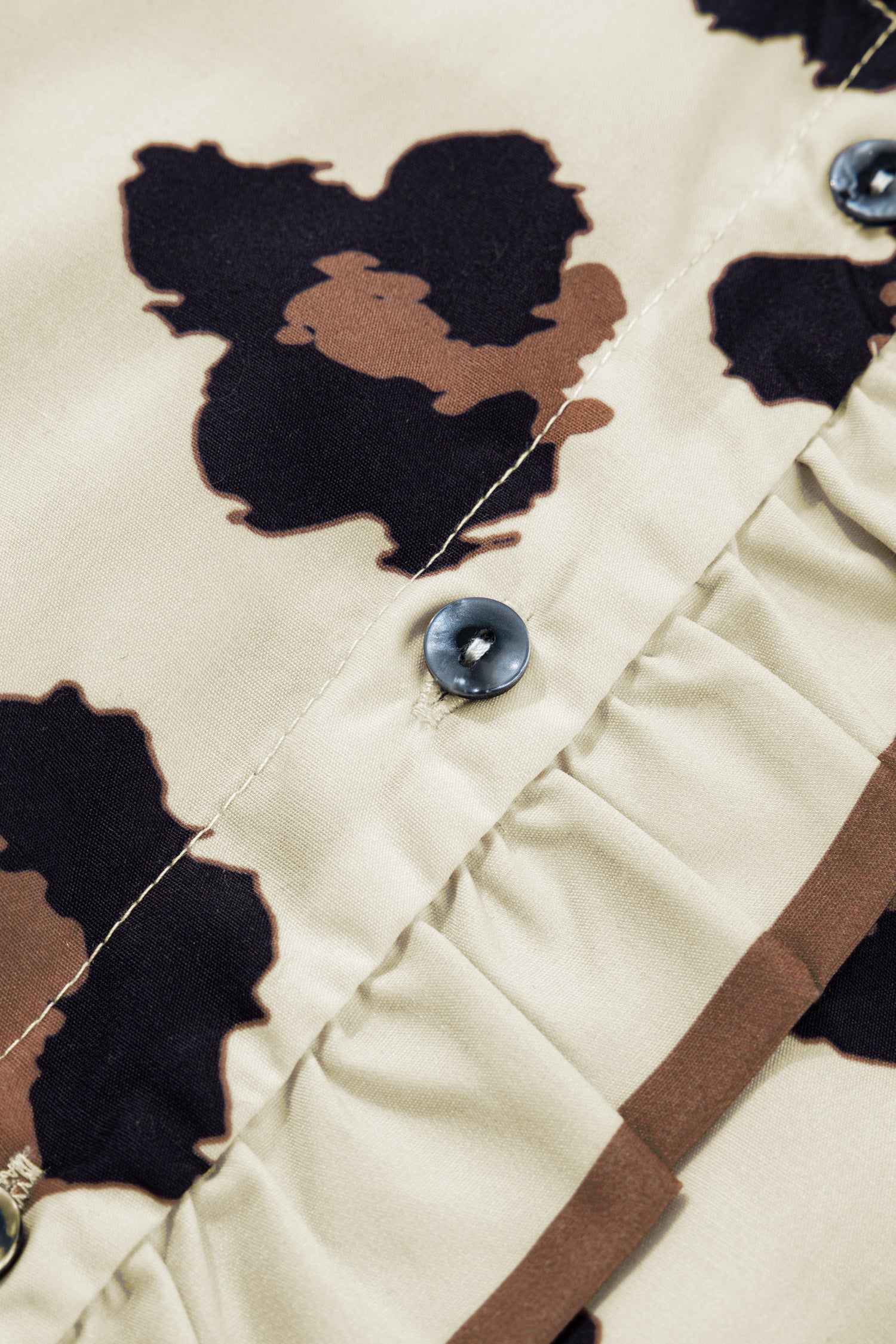 Leopard Print Khaki Plus Size Blouse