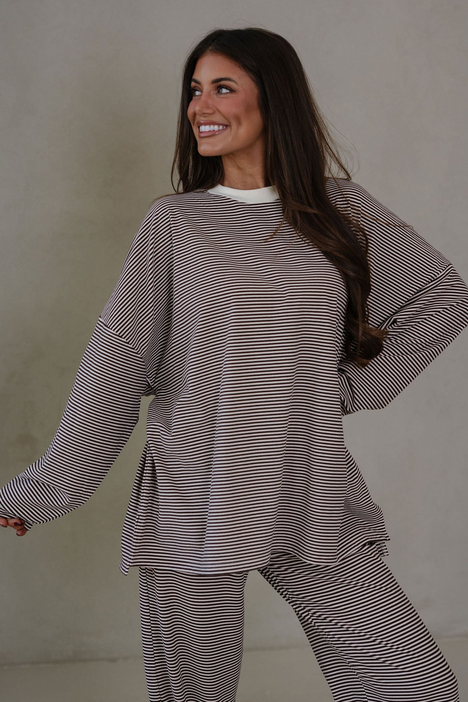 "Sleek and Striped" Long Sleeve & Pant Set