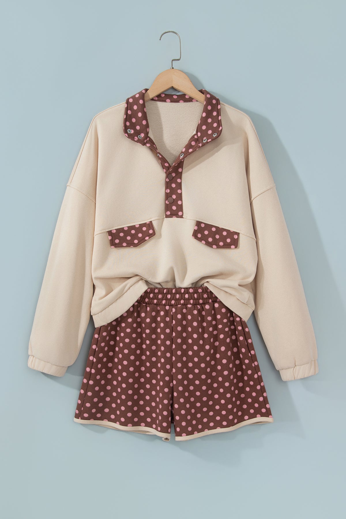 "Bop Around in Brown" Polka Dot Pullover Set
