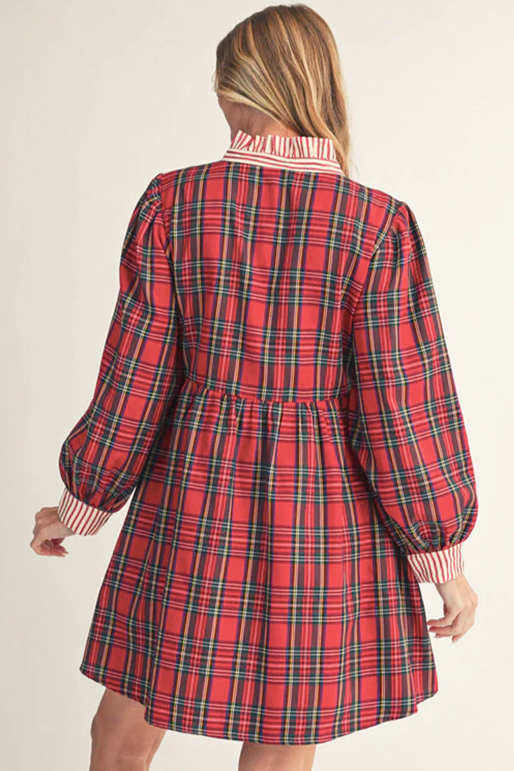 "Red Plaid Holiday" Plus Size Dress
