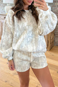 "Khaki Woodland Camo" Long Sleeve Top and Shorts Set