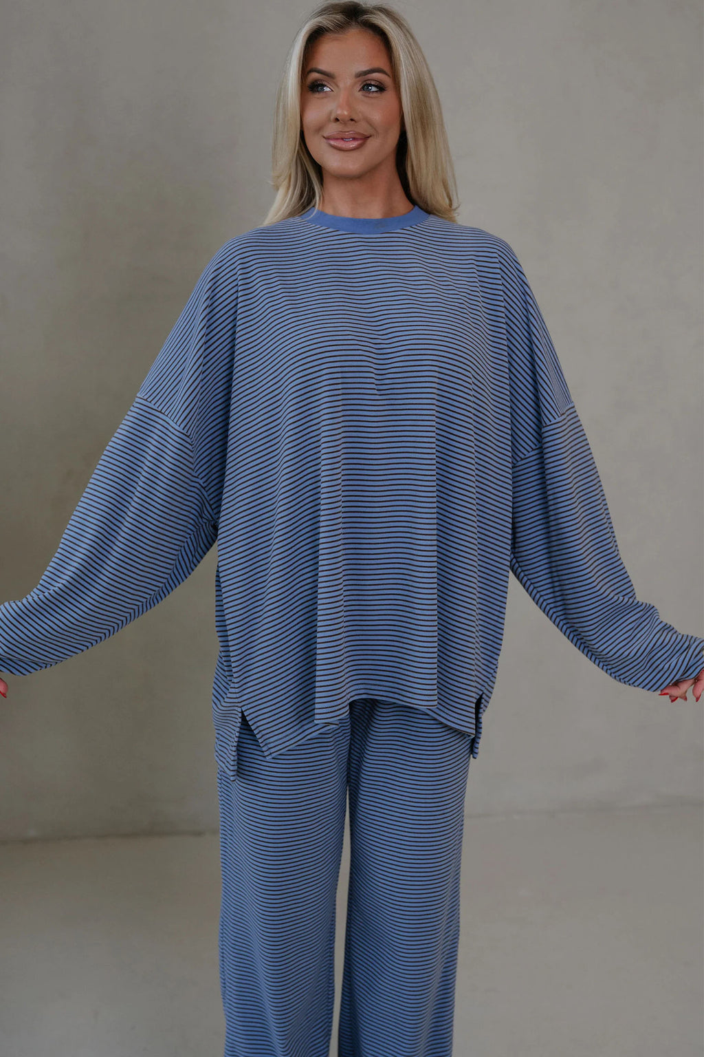 "Sleek and Striped" Long Sleeve & Pant Set