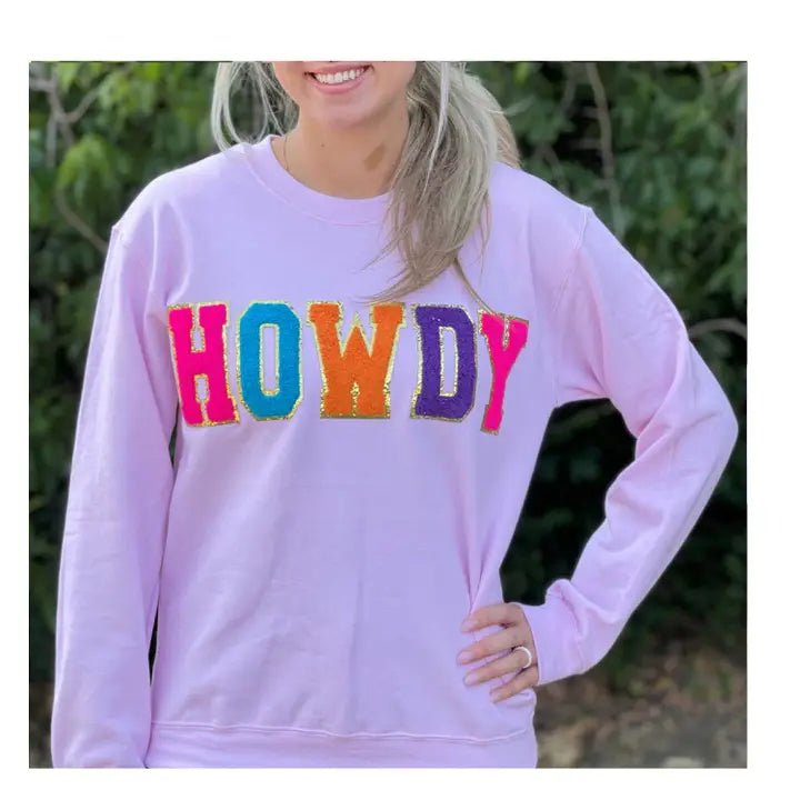 Howdy Light Pink Sweatshirt