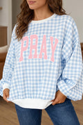 "Gingham PRAY" Pullover