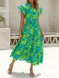 Bold Green Floral Maxi