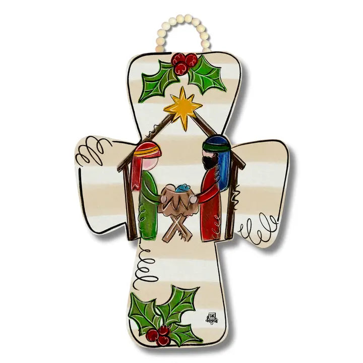 Nativity Cross Door Hanger