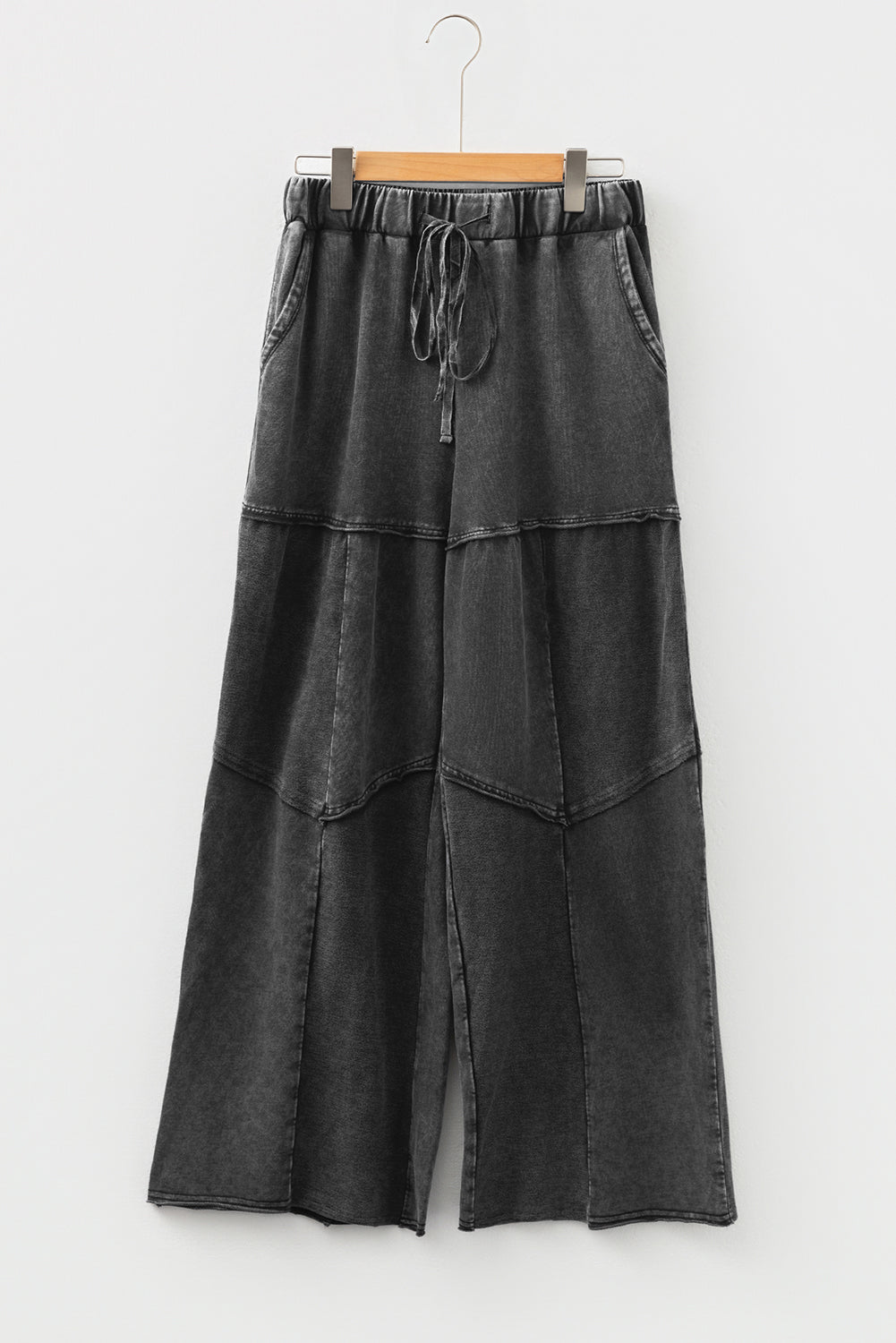 Boho Vineyard Green Mineral Wash Wide Leg Pants