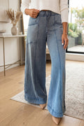 “Baby I’m Blue” Mineral Wash Flare Leg Pants