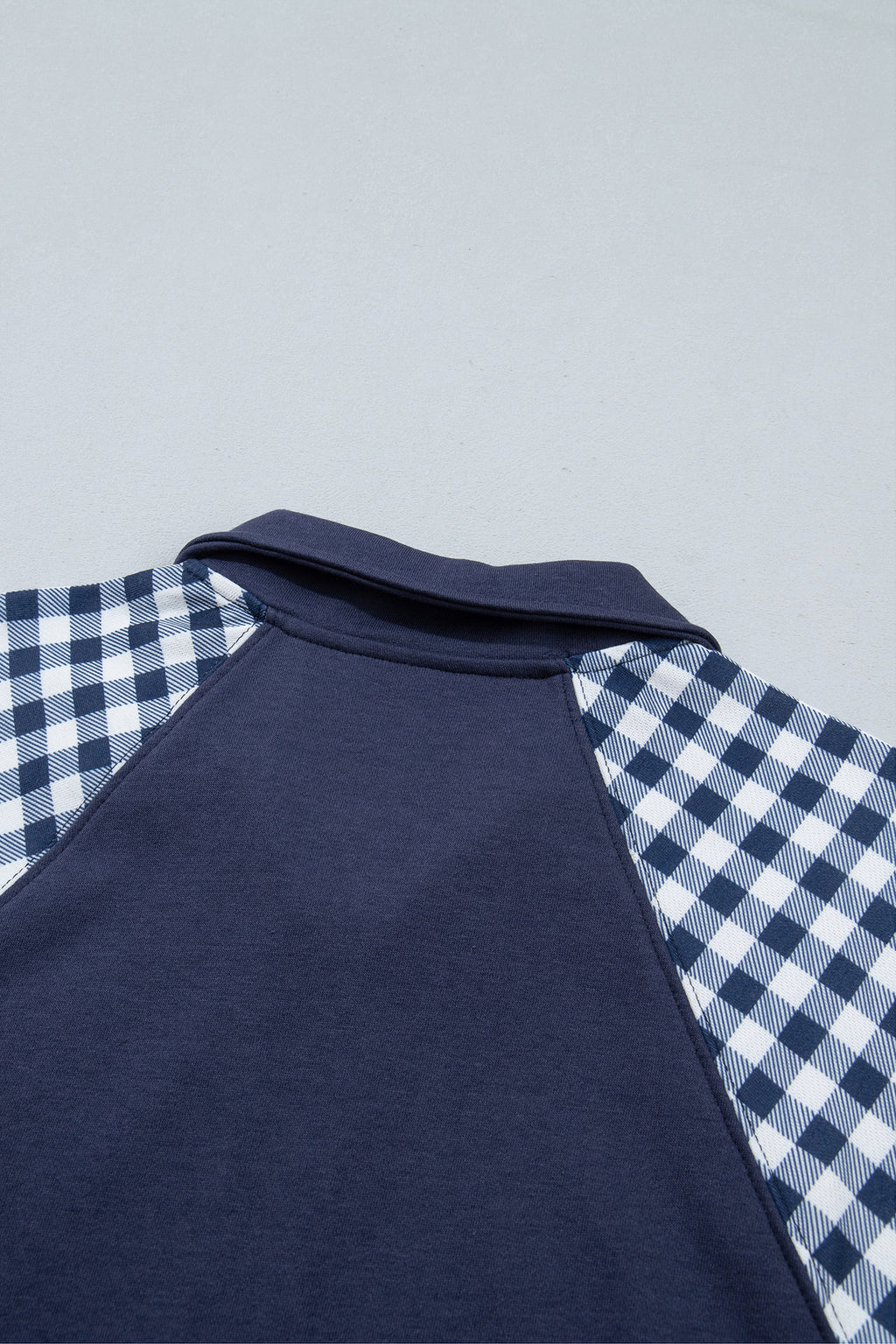 Patchwork Plaid Pocket Quarter Zip Pullover