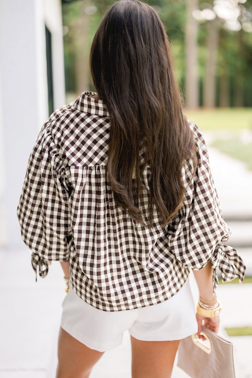"Charming Brown" Plaid Shirt