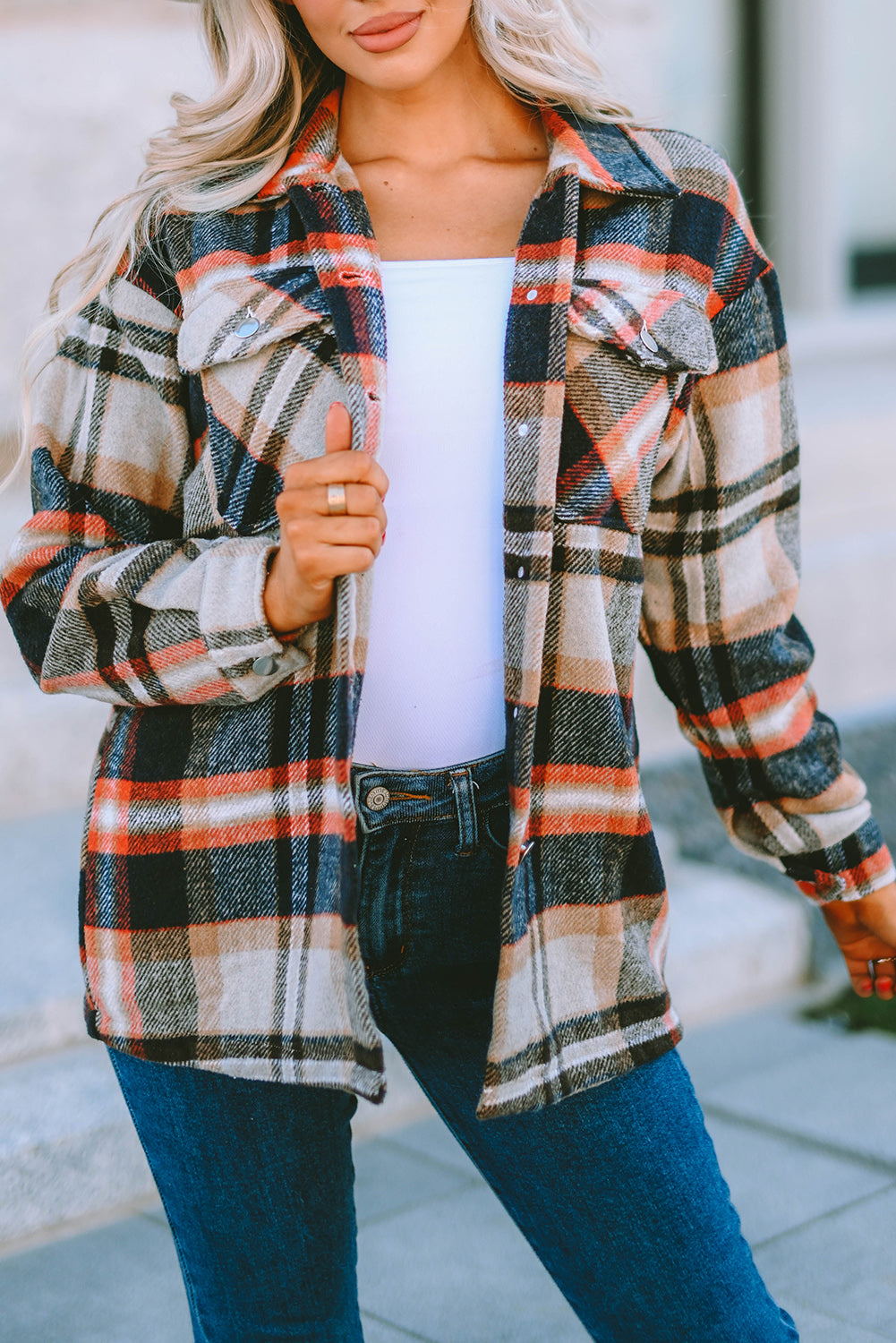 "Go for Geometric" Plaid Shacket
