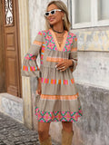 Bright Geometric Pattern Dress