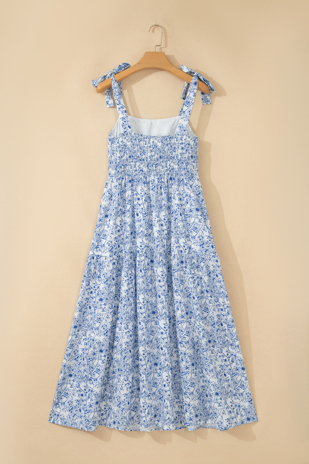 "Touch the Sky" Floral Tie Straps Maxi Dress