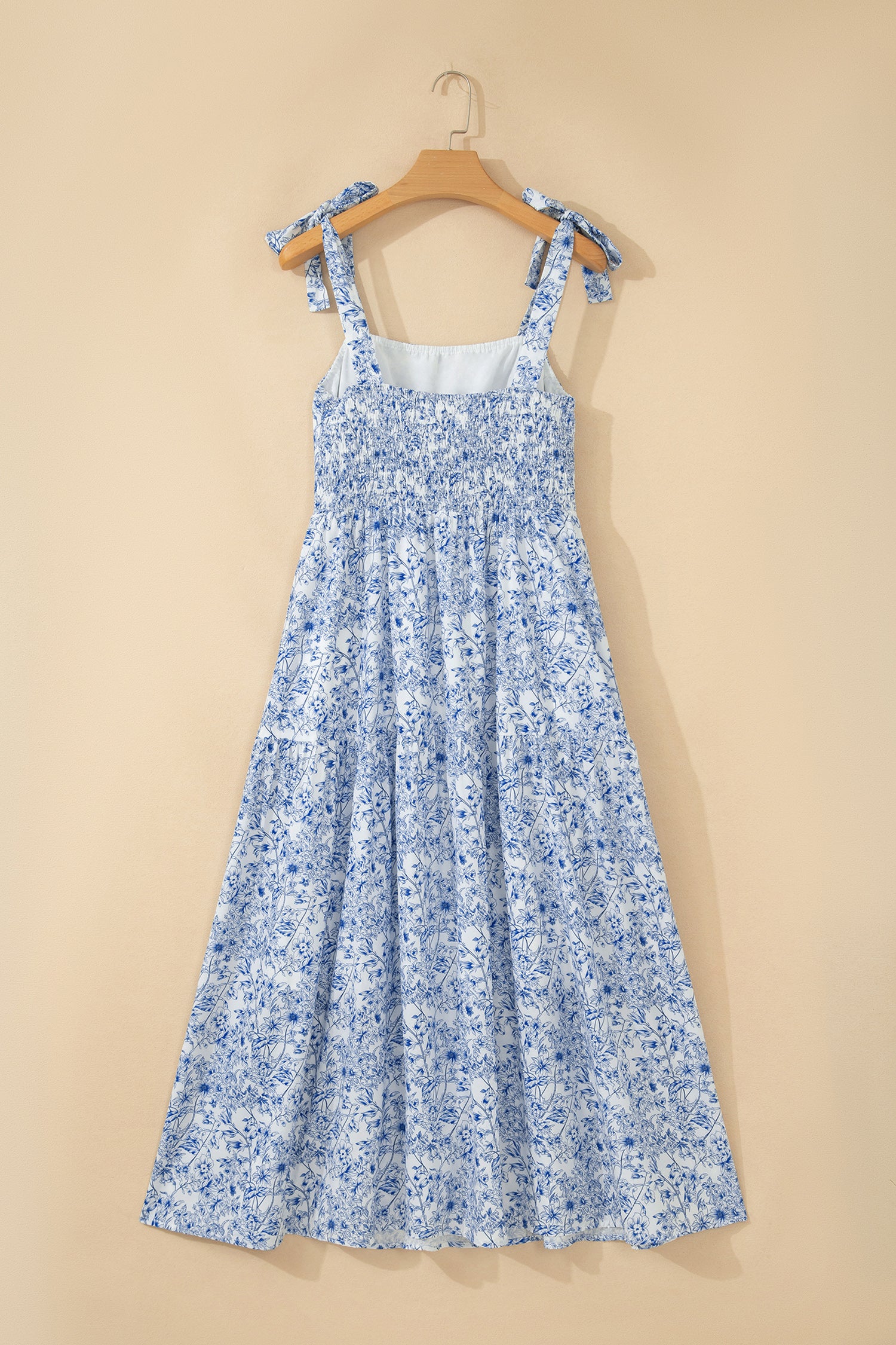 "Touch the Sky" Floral Tie Straps Maxi Dress