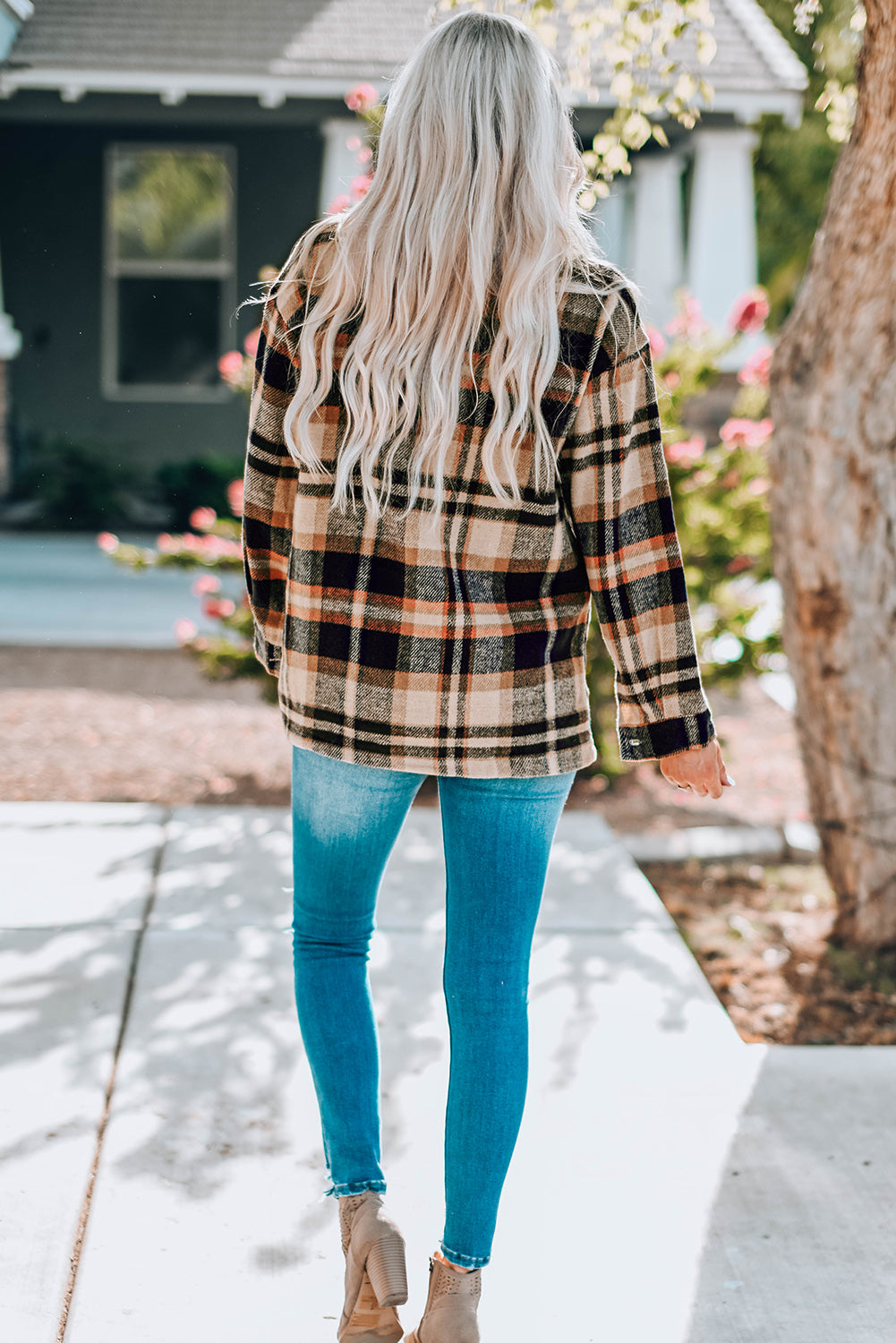"Go for Geometric" Plaid Shacket